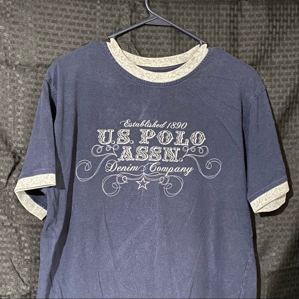 Us polo assn blue and grey tee